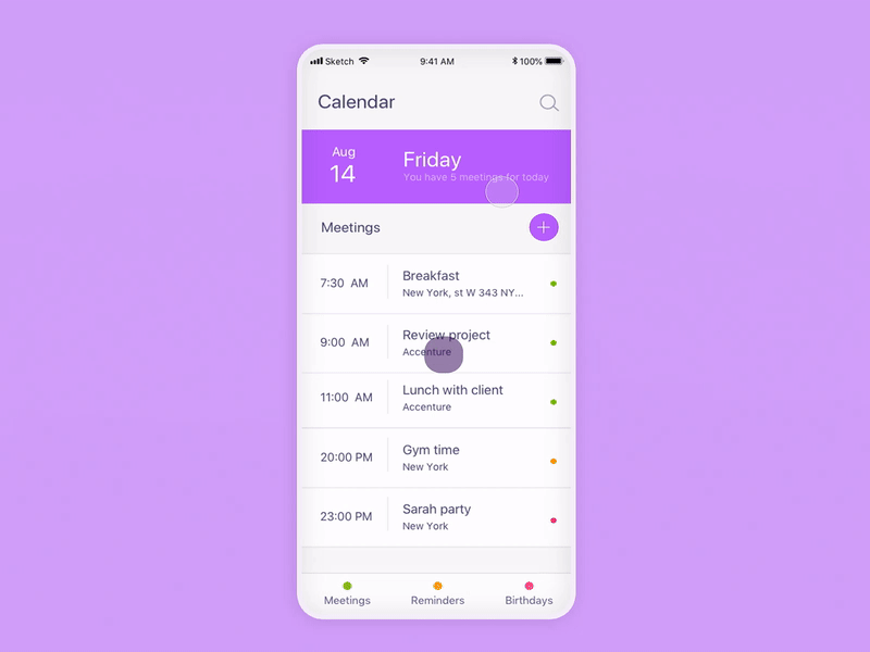 Calendar App alert animation app calendar calendar app calendar design design designers enjoy identity interaction design interface ui