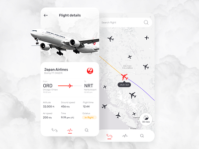 Flight tracking ✈ aircraft airplane airport animation app design designers interaction design interface japan tracking app tripod ui vector