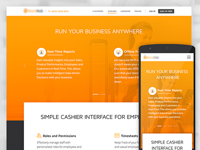 Pos System - Feature Page illustration landing page responsive design