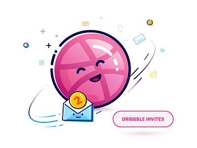 2 Dribbble Invites dribbble illustration invites players shots sketch