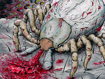 Parasitic Rejects: Coloured Artwork album art album cover artwork drawing gore grunge horror illustration ink markers