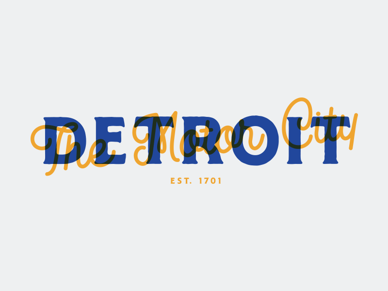 Detroit & Chicago Type chicago detroit the motor city the windy city type wip