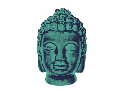 Zen buddha buddhism enlightenment graphic peace sticker teal tee yoga zen