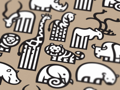 Zoo icons animal icon pictogram tiger zebra zoo