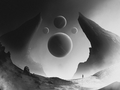 Alone & Depressed abstract abstract art album art alone artwork artworks black and white death depression greyscale landscape loneliness mountains personal photomanipulation planetary planets surreal surrealism