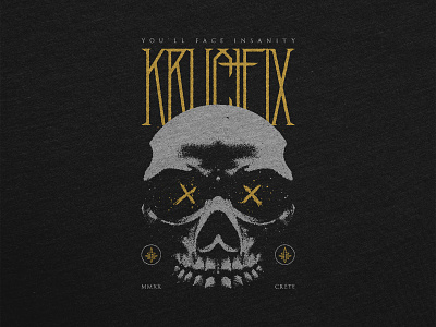 Skull XX artwork crucifix dark death deathcore grey illustration merch design merchandise metal metalcore photo manipulation skull typography yellow