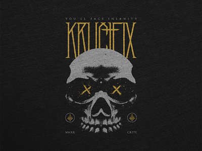 Skull XX artwork crucifix dark death deathcore grey illustration merch design merchandise metal metalcore photo manipulation skull typography yellow