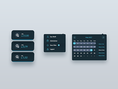 Dashboard menu Kit app button buttons dashboard date range design menu popover ui uidesign ux