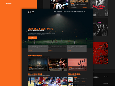 UP! black design landing page orange ui web design website