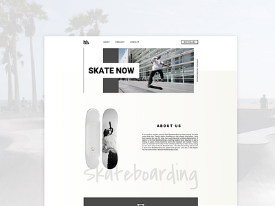 Let's skateboarding ! design dribbble interface landing page minimal skateboarding street ui user interface web web design