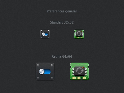Custom Preferences icon for Mac OS App app chip custom granite icons macos noise plastic preferences processor sensor switch