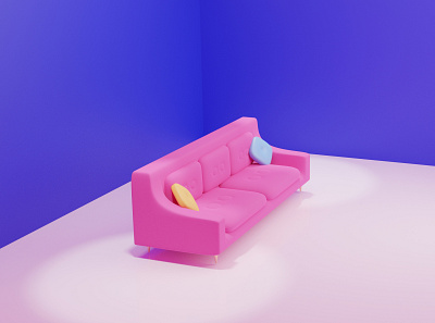Cute 3D sofa render 3d 3dart animation branding design designer graphics illustration motion graphics render webdesign
