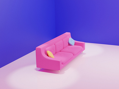 Cute 3D sofa render 3d 3dart animation branding design designer graphics illustration motion graphics render webdesign