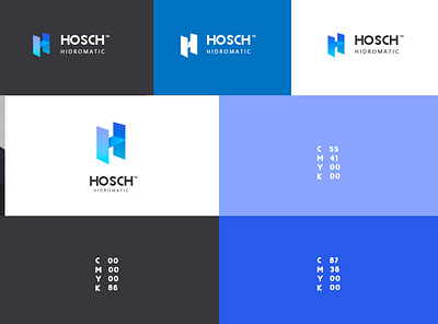 Logo Hosch brand brand identity branding color combo company graphic design icon isometric logo logo mark logotype minimal minimalist logo vector visual identity