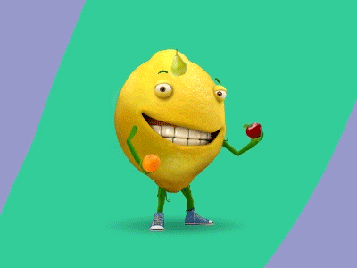 Lemon animation 2d apple colours happy juggler lemons loop