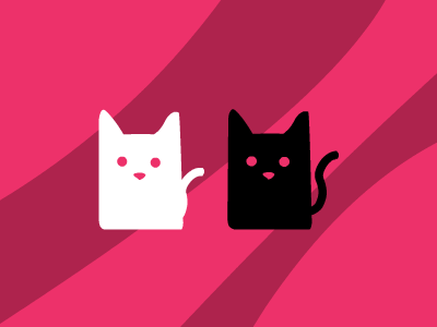 Two cats animation 2d black white cat cats loop pink