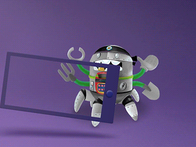 Robot animation 2d ar character game illustration loop robot