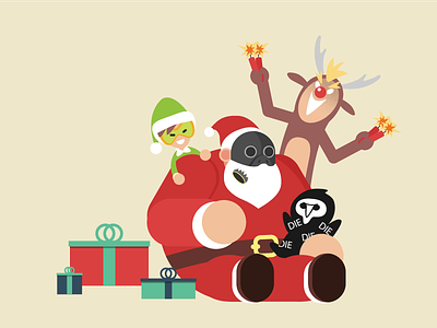 Merry Christmas - Overwatch christmas gift junkrat overwatch reaper reindeer roadhog santa tracer