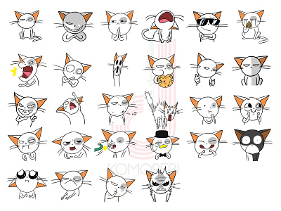 Cat Emotion app emoji emotion emotional design emotions illustration