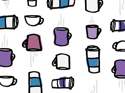coffee cup pattern coffee coffee shop hand drawn illustration pattern pattern design small business