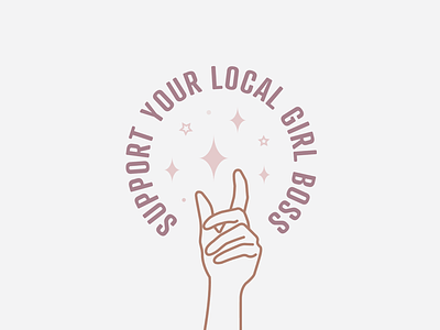 Support Your Local Girl Boss brand identity branding icon illustration logo minimal design typography
