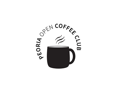 Peoria Open Coffee Club Logo Version 1 brand design brand identity coffee coffee branding coffee icon coffee logo