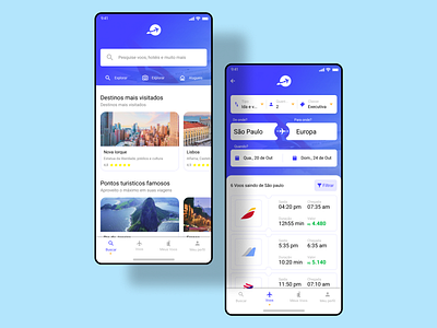 Flight app UI android app avião clean color design flight fly inspiration ios minimal ui ux voo