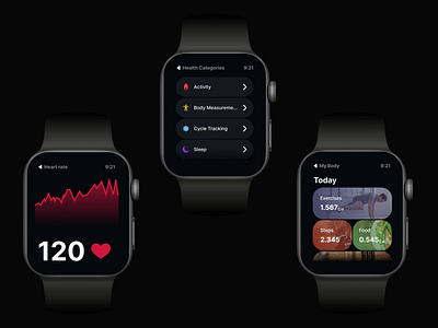 Watch UI app apple design health heart ios ui ux watch