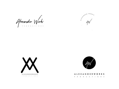Alexander Works Logo Explorations branding clean elegant logo logodesign logotype minimal personal personal brand photo photography signature logo simple wordmark
