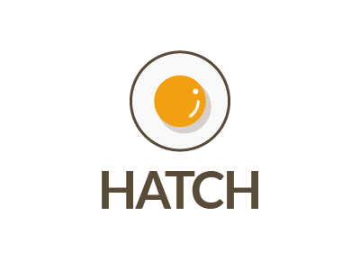 Hatch chicken collaboration designer egg hatch logo side sunny up