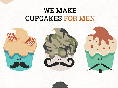 Cupcakes army bacon bakery cakes cupcake cute illustration men website