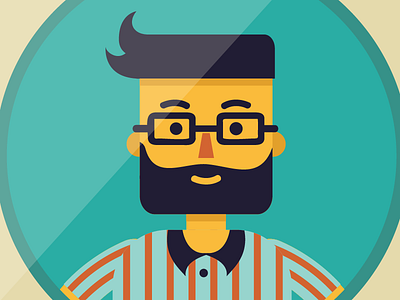 Developer dude chracter cool hair design developer glasses hipster