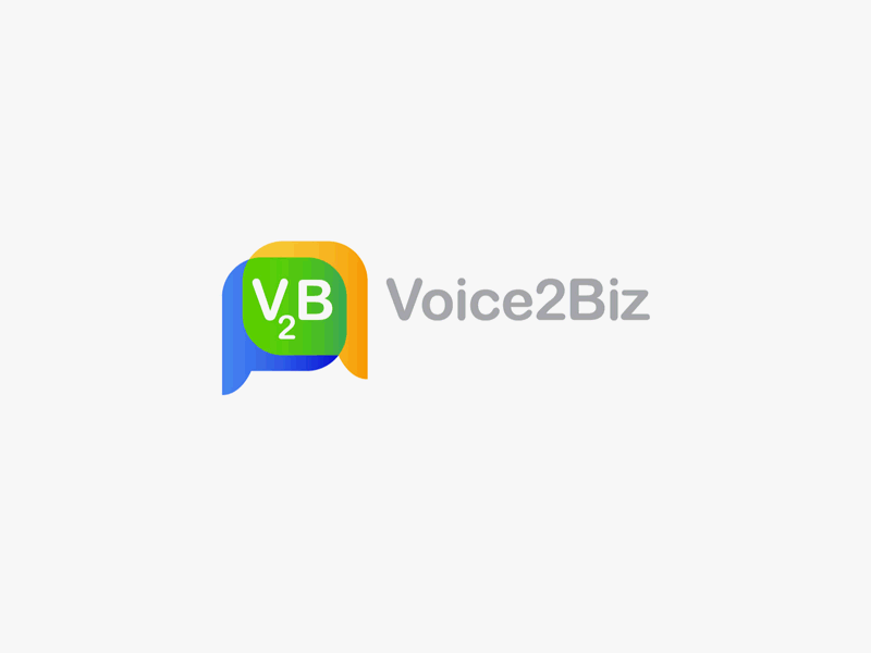 Voice2Biz Logo Animation animation branding logo design voice technology website design