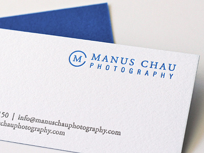 Manus Chau Photography Letterpress Business Card Design branding business card design letterpress logo logo design