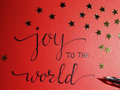 Joy to the world calligraphy christmas