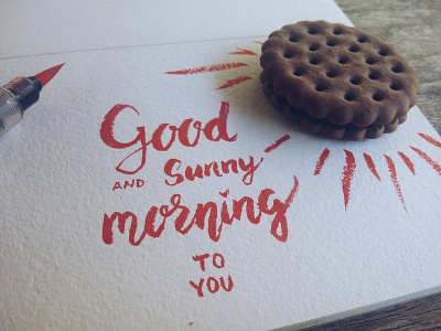Good morning calligraphy handlettering lettering love watercolor