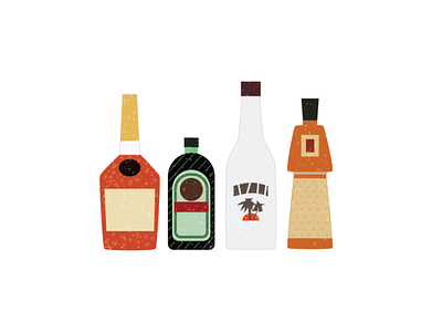 Bottles alcohol celebrate celebration cocktail design drinks happy hour illustration liquor minimal party vector