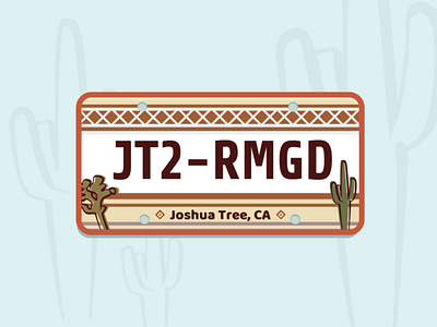 Joshua Tree License Plate cactus california desert graphic design illustration joshua tree license rugged travel vector wanderlust weekly warm up
