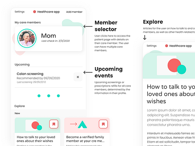 Healthcare app homepage detail