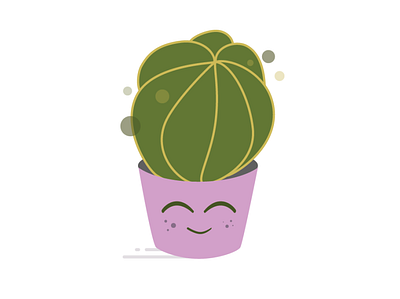 Happy cactus cactus design icon illustration minimal succulent succulents ui vector