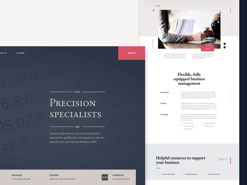 Ansel Services page scroll animation brand branding clean corporate finance gif identity interaction minimal modern motion ui uidesign ux uxdesign web webdesign website