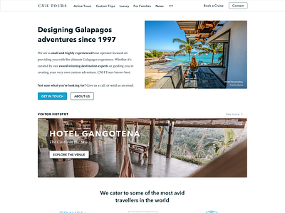CNH Tours Landing Page concept galapagos landing page landing page ui tourism travel travel agency ui ux web website