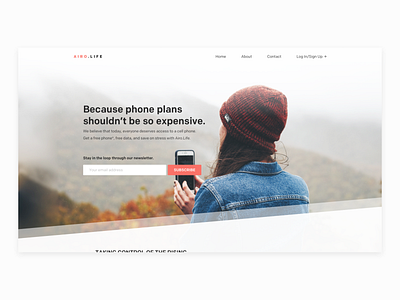 Airo.Life advertisement app artificial intelligence clean interface landing page machine learning photography pure simple sketch ui ux website website concept white