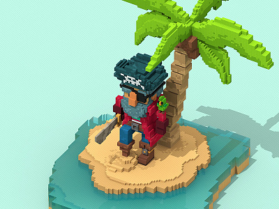 Pirate beachcharacters colombia game art games magicavoxel pixel retro voxel voxel art