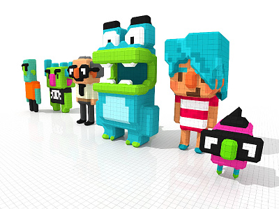 Voxel Characters 3.0 characters colombia game art games magicavoxel pixel retro voxel voxel art