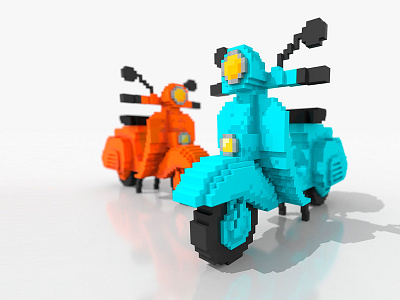 Classic Vespa colombia game art games magicavoxel moto pixel retro vespa voxel voxel art