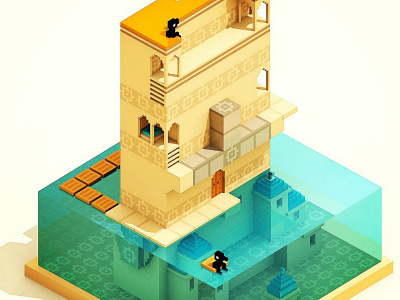 Monument Valley Fan Art colombia games isometric lego magicavoxel minecraft monument orange voxel voxel art voxelart water