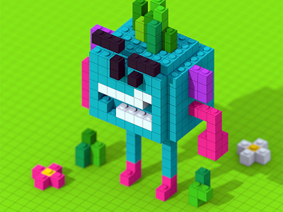 Cubito 3d cartoon color magicavoxel modelling voxel voxelart