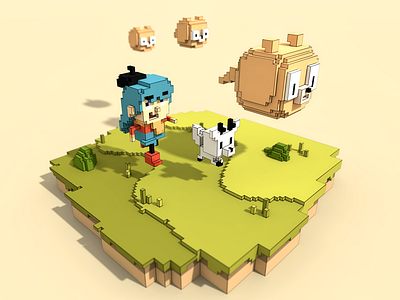 Hilda fan art animation cartoon comic hilda magicavoxel netflix voxel voxelart