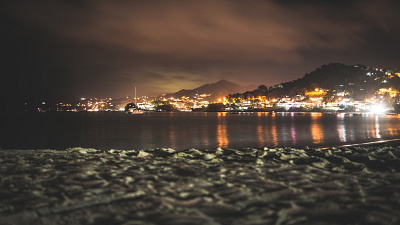 42 North Marketing Photography beach beautiful hills lights night reflection sand water waves